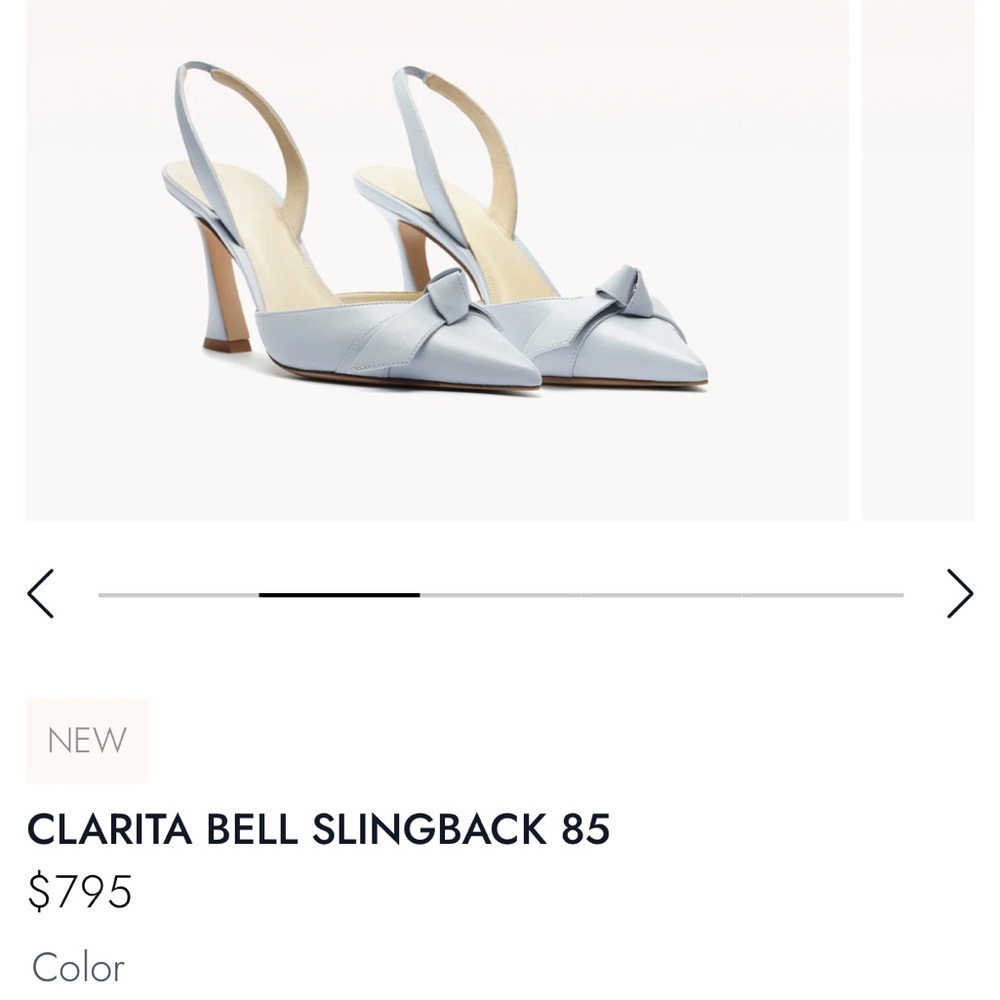 Alexandre Birman Blue Clarita Bell Slingback 85- Size 37